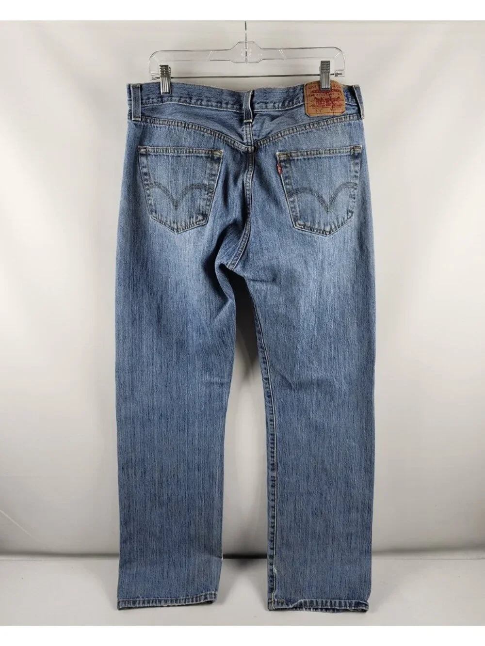 LEVIS 501 Jeans Mens 36x34 Red Tab Button Fly Blue Straight Leg